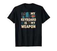 My Keyboard Is My Weapon Coder Programmer Tech Maglietta