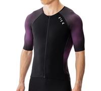 MY KILOMETRE Magliette da Triathlon Uomo Maniche Corte - Maglia Ciclismo con Cerniera Frontale Completa, Asciugatura Rapida con Tasche Posteriori per Nuoto e Corsa
