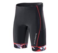 MY KILOMETRE Pantaloncini da Triathlon Uomo - Culotte da Ciclismo Professionale con 2 Tasche Lateralit, Traspirante & Asciugatura Rapida UPF 50+ per Nuoto e Corsa