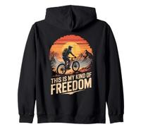 My Kind of Freedom Bikepacking Natura Ciclismo Retro Tramonto Felpa con Cappuccio