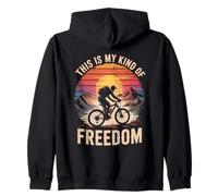 My Kind of Freedom Bikepacking Natura Ciclismo Retro Tramonto Felpa con Cappuccio