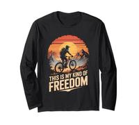 My Kind of Freedom Bikepacking Natura Ciclismo Retro Tramonto Maglia a Manica