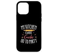 My Kitchen Is Where Carbs Go To Party Divertenti decorazioni per torte Custodia per iPhone 12 mini