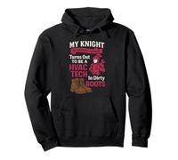 My Knight in Shining Divertente HVAC Tech Moglie Donne Ragazze Felpa con Cappuccio