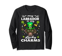 My Labrador Retriever Is My Lucky Charm Dog St Patricks Day Maglia a Manica