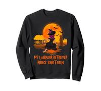 My Labrador Retriever Rides Shotgun Dog And Witch Halloween Felpa