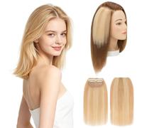 MY-LADY Extension a Clip Capelli Veri Biondo Cenere/Biondo 2 Pezzi Flessibile e Discreto per Volume su Sommità, Lati e Nuca, Posticcio Capelli Veri a Clip Ideale Ogni Giorno 20cm 20g 10g/pcs #18P613