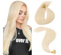 MY-LADY Extension Capelli Veri Cheratina 25 Ciocche 25g 40 cm Biondo Platino Capelli Umani Remy Lisci Naturale Keratin U Tip Human Hair Extensions #60