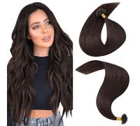 MY-LADY Extension Capelli Veri Cheratina 25 Ciocche 25g 45 cm Marrone Scuro Capelli Umani Remy Lisci Naturale Keratin U Tip Human Hair Extensions #02
