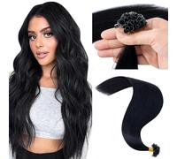 MY-LADY Extension Capelli Veri Cheratina 50 Ciocche 40 cm - U Tip Human Hair Extensions Nero #01 Lisci Naturali Remy 1g/Ciocche 50g