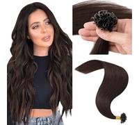 MY-LADY Extension Capelli Veri Cheratina 50 Ciocche 50 cm - U Tip Human Hair Extensions Marrone Scuro #02 Lisci Naturali Remy 1g/Ciocche 50g