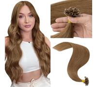 MY-LADY Extension Capelli Veri Cheratina 50 Ciocche 55 cm - U Tip Human Hair Extensions Marrone Chiaro #06 Lisci Naturali Remy 1g/Ciocche 50g