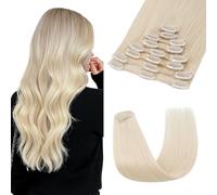MY-LADY Extension Capelli Veri Clip 8pcs 20cm 45g Extension Clip Capelli Veri Invisibile Liscio Remy Umani Naturali Human Hair Extension con Clip #70 Avorio