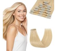 MY-LADY Extension Capelli Veri Clip 8pcs 50cm 70g Extension Clip Capelli Veri Invisibile Liscio Remy Umani Naturali Human Hair Extension con Clip #24 Biondo Naturale