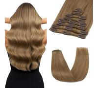 MY-LADY Extension Capelli Veri Clip 8pcs 60cm 80g Extension Clip Capelli Veri Invisibile Liscio Remy Umani Naturali Human Hair Extension con Clip #06 Marrone Chiaro
