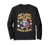 My Last First Day Middle School Dog Cool Back to School Maglia a Manica