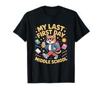 My Last First Day Middle School Dog Cool Back to School Maglietta
