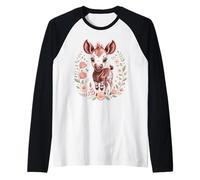My Little Okapi Forest Giraffe Zoo Animal Cute Maglia con Maniche Raglan
