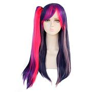 My Little Pony Coda di cavallo Stile Parte laterale Parrucca Cosplay sintetica rosa viola con Clip Coda di cavallo per Festa in costume di Halloween kuyb0361