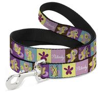 My Little Pony Dog Leash Fluttershy Text and Pose Blocks Multi Color Durable S