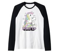 My Little Pony Pony Up Prancing Unicorn Rainbow And Stars Maglia con Maniche Raglan
