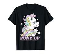 My Little Pony Pony Up Prancing Unicorn Rainbow And Stars Maglietta