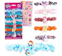 My Little Pony Set di elastici per capelli per ragazze, confezione con 6 accessori elastici per capelli MLP e adesivi, altro ancora | My Little Pony elastici per capelli per ragazze e bambini