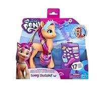 My Little Pony Hasbro Nuova Generazione, Sunny Starscout Rainbow Reveal, Pony Giocattolo Arancione da 15 cm con Treccia Arcobaleno, 17 Accessori