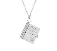My Little Star Book - Collana con scritta "My Little Star", con scritta in inglese "My Incredible Son", regalo per figlia, figli, mamma, mamma, apribile con informazioni incise, una lettera per mio