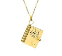 My Little Star Book - Collana con scritta "My Little Star", con scritta in inglese "My Incredible Son", regalo per figlia, figli, mamma, mamma, apribile con informazioni incise, una lettera per mio