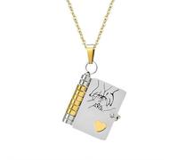 My Little Star Book - Collana con scritta "My Little Star", con scritta in inglese "My Incredible Son", regalo per figlia, figli, mamma, mamma, apribile con informazioni incise, una lettera per mio