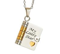 My Little Star Book Necklace for Daughter, My Incredible Daughter Book Necklace, To My’s Daughters from Mom and Dad, Adjustable Books Necklaces with 6 Pages of Engraved Information (Color3)