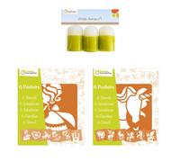 My Mandarine 42836AMZC - 1 confezione "imparare a dipingere" che include 2 pochette da 6 stencil (principesse et unicorni) et una confezione da 3 TIMBRI in schiuma-a partire dai 3 anni