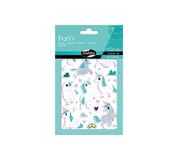 My Mandarine AE152C - Bustina di adesivi 3D Puffy 1 foglio 10,5x16cm, unicorni (30 adesivi)