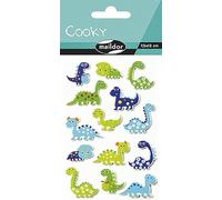 My Mandarine CY006O - Sacchetto di adesivi 3D Cooky 1 foglio 7,5x12cm, Dinosauri (14 stickers)