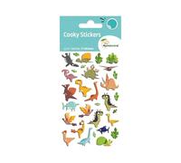 My Mandarine CY137Cpack - Un sacchetto di gommette 3D Cooky 1 tavola 7,5 x 12 cm, dinosauri (31 stickers) - Confezione da 10