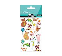 My Mandarine CY158Cpack - GOMMETTES 3D Cooky, set di 10 fogli, 12 x 8 cm, 160 adesivi, motivo: animali