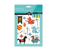 Maildor Dreamy Knights Adesivi, Confezione da 6 Fogli, Prodotti Multipli, Multicolore, 24.0 x 16.0 x 0.4 cm