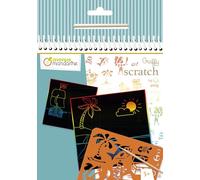 My Mandarine GY147C - Album Graffy Scratch de 24 Carte da gratttare prestampate+ 1 Stencil e Stiletto di Legno Inclusi - A Partire dai 5 Anni- Pirati