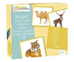 My Mandarine JE528C - un gioco educativo da 24 tessere multilingue (10 lingue) - a partire dai 2 anni- libro illustrato - animali selvaggi