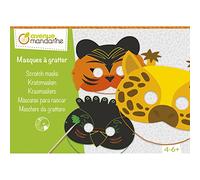 My Mandarine KC141C - Scatola Creativa per Bambini - 5 Maschere da grattare - a Partire dai 4 Anni - Maschere da grattare