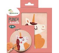 My Mandarine KC150C - Un Kit Punto Croce per Bambini Punch Needle - Quadro 18 x 18 cm - dai 6 Anni - Unicorno, Liconre