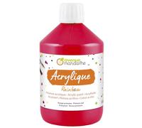 My Mandarine RAINBOW RB0250500460C - Vernice acrilica opaca rossa primaria - Vaso da 500 ml - ideale attività per bambini, scuola