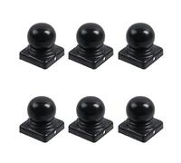 MY MIRONEY 6 tappi neri per pali da recinzione con cupola a sfera, coperture per pali in metallo con viti per pali quadrati da 5 x 5 cm