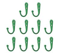 MY MIRONEY Confezione da 10 ganci verdi in lega di zinco, 4,4 x 1,3 cm, ganci da parete per appendere cappotti, asciugamani, chiavi, cappelli, berretti, tazze