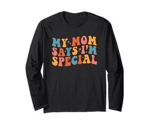 My Mom Says I'm Special Groovy Vintage Stylish Son Daughter Maglia a Manica