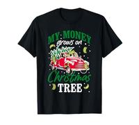 My Money Grows On Christmas Tree Design - Camion Vintage Maglietta