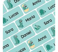 My Nametags® 56 Etichette Adesive Personalizzate | Adesivi Impermeabili per Vestiti, Scarpe e Materiale Scolastico | Etichette con Nome per Bambini, Scuola e Asilo | Adesivi Dinosauri, Turchese