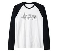 My Needs Are Simple Coffee Dog Paw Books Accogliente Amante della Lettura Maglia con Maniche Raglan