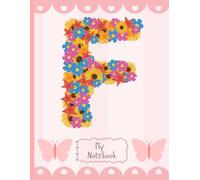 My Notebook: Floral Initial A Notebook - Cute Pink Aesthetic Lined Journal for Girls & Women